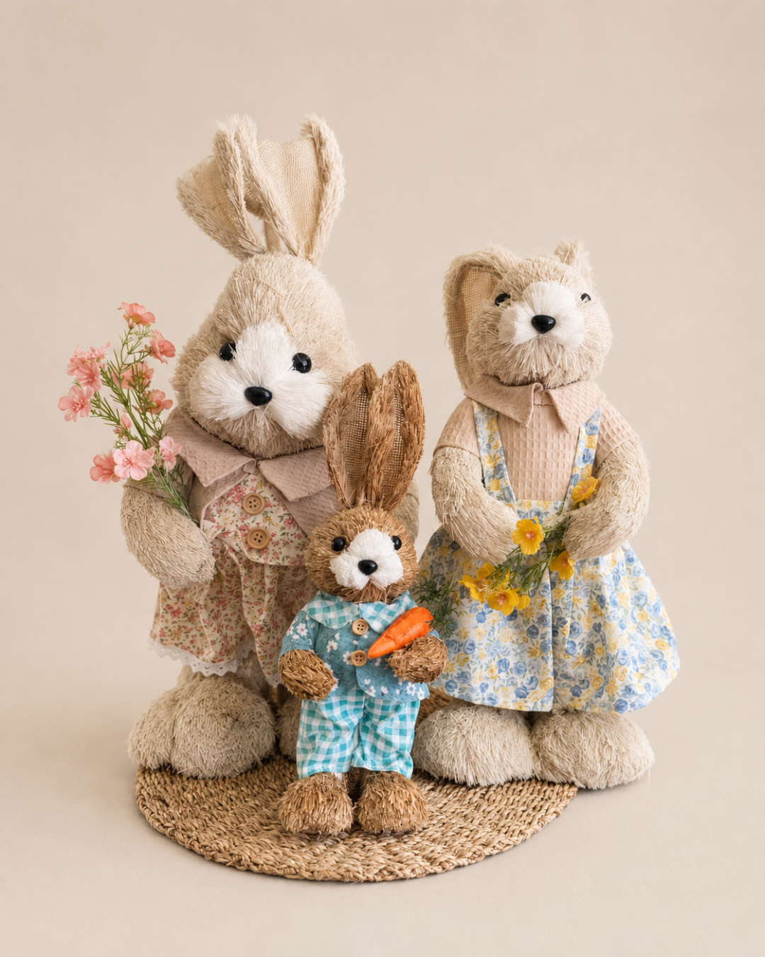 Rustic Bunny Family Prop Set to Hire