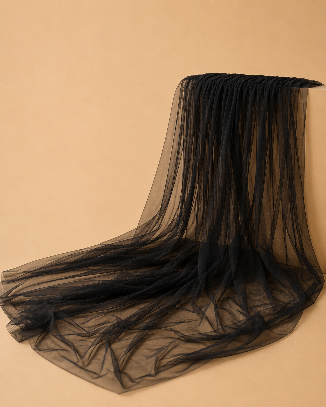 Black Tulle Table Runner 200cm for Hire