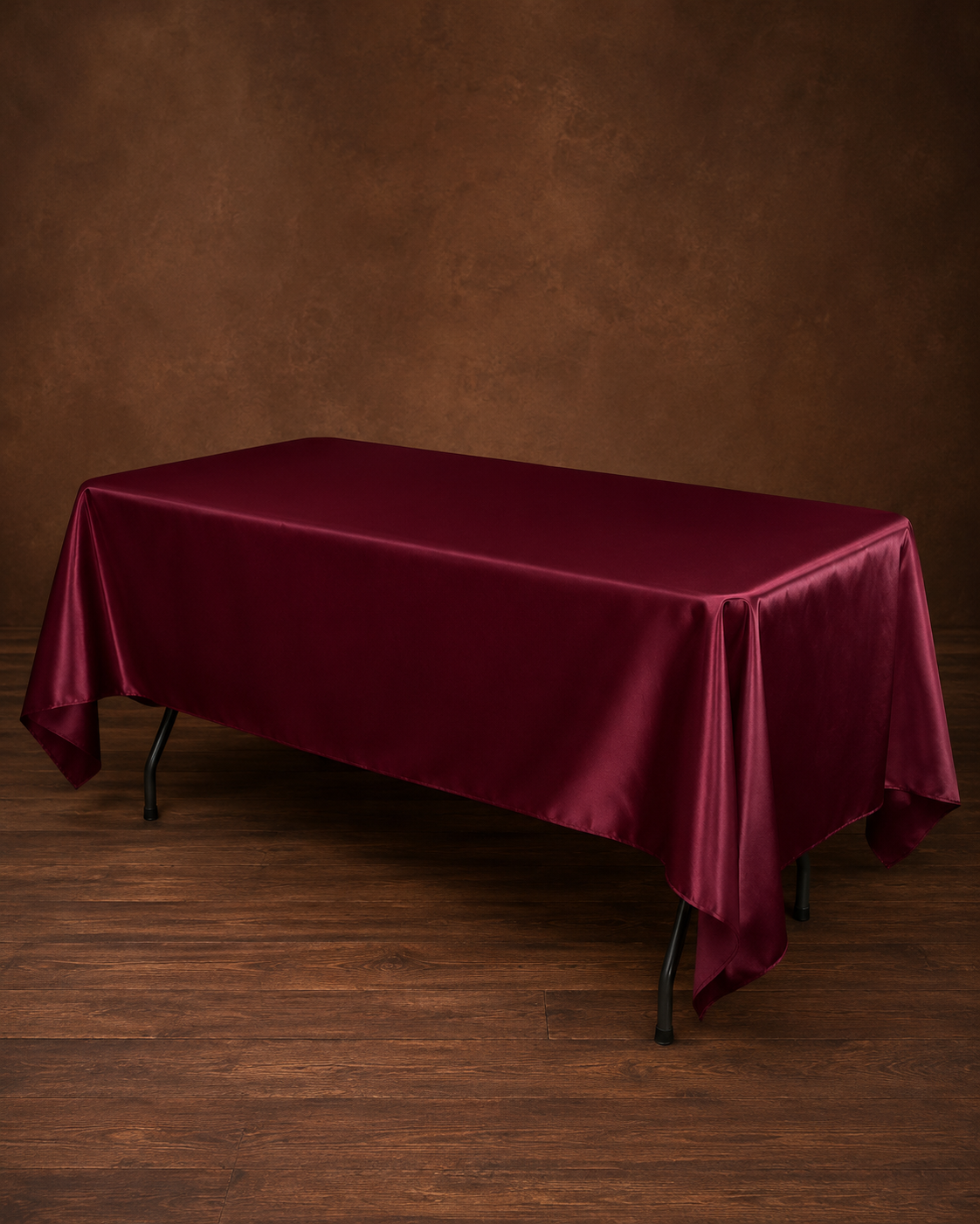 Burgundy Satin Tablecloth for Hire