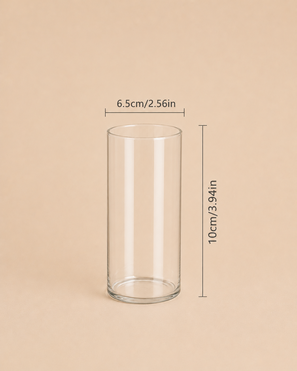 Clear Cylinder Vase – 10cm for Hire