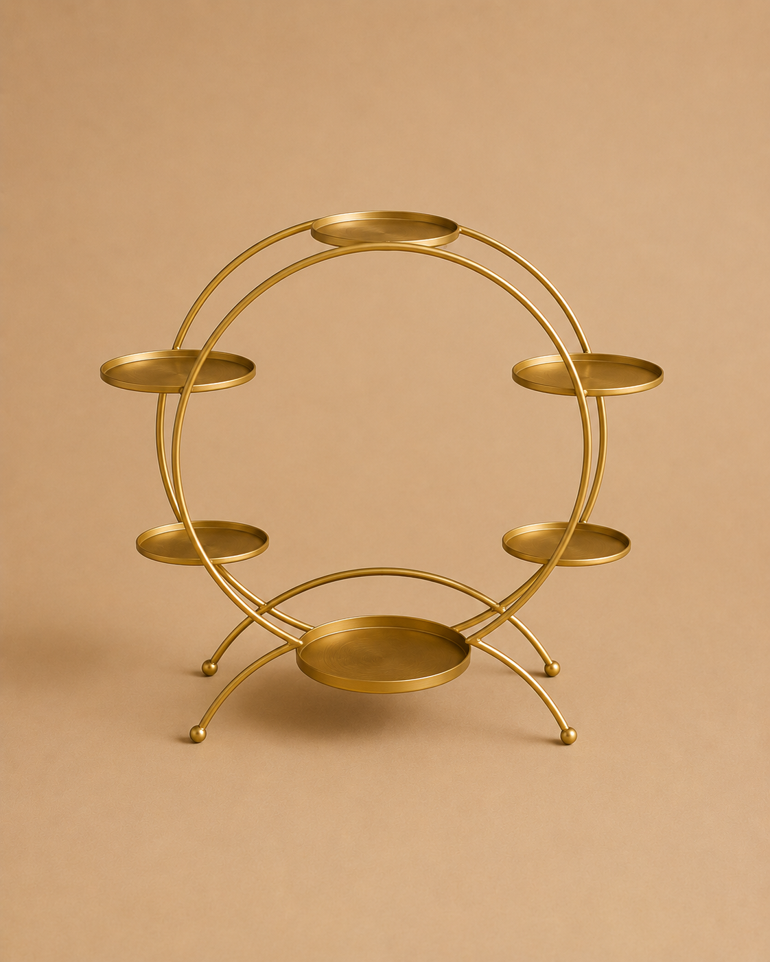 Gold Circular Buffet Display Stand for Hire