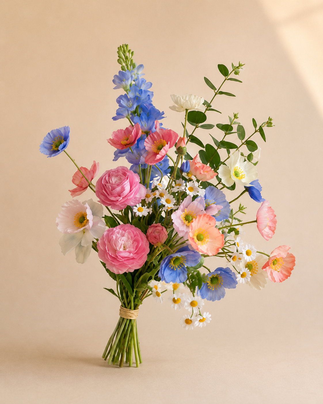Pastel Faux Wildflower Bouquet for Hire