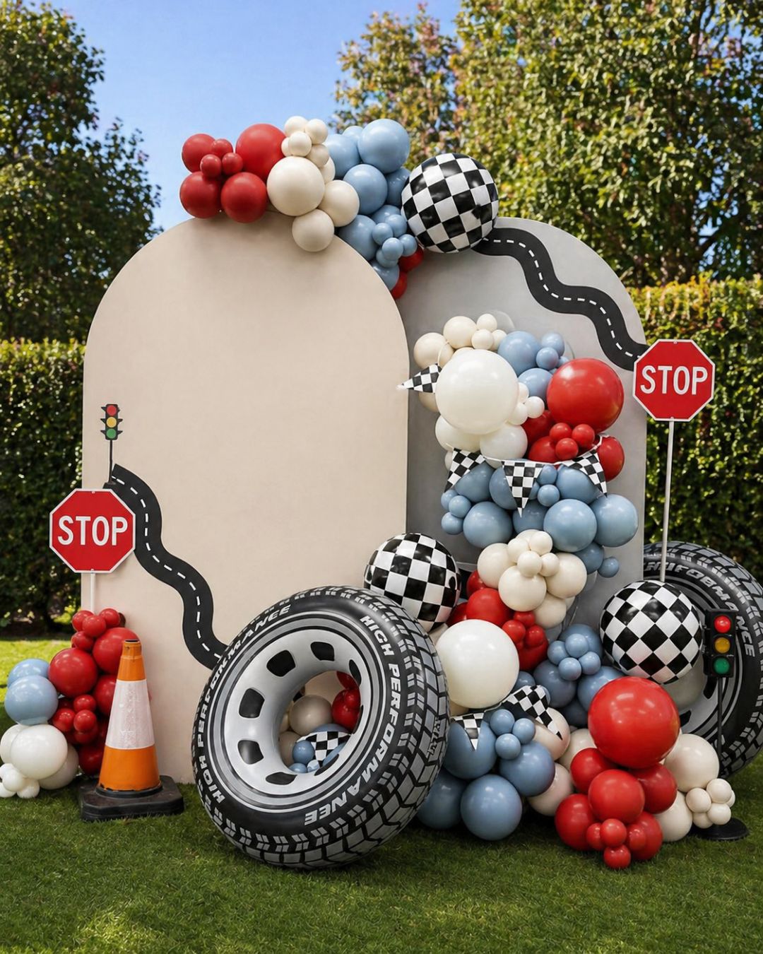 Race Day Luxury Backdrop Setup