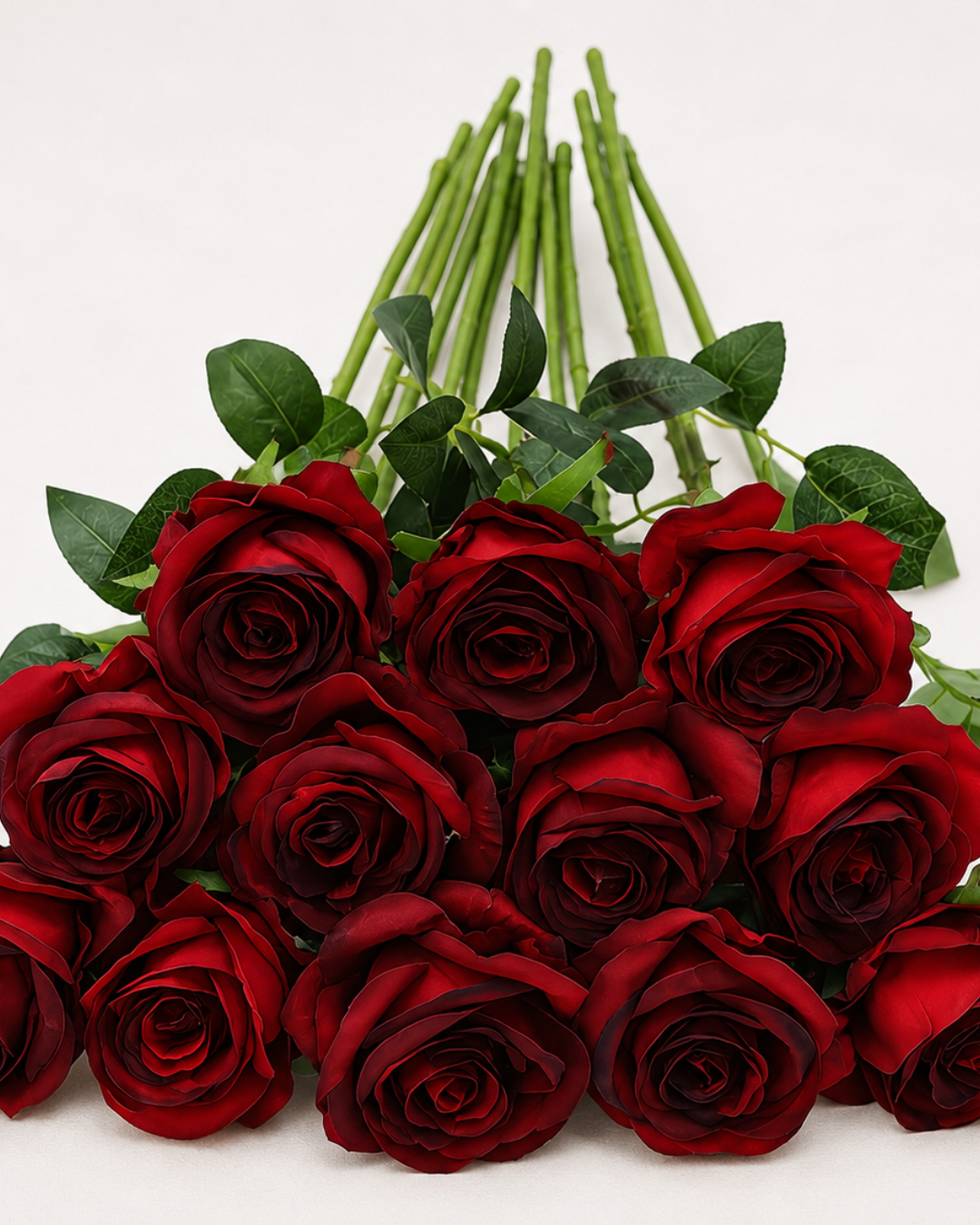 Red Faux Rose Stem to Hire