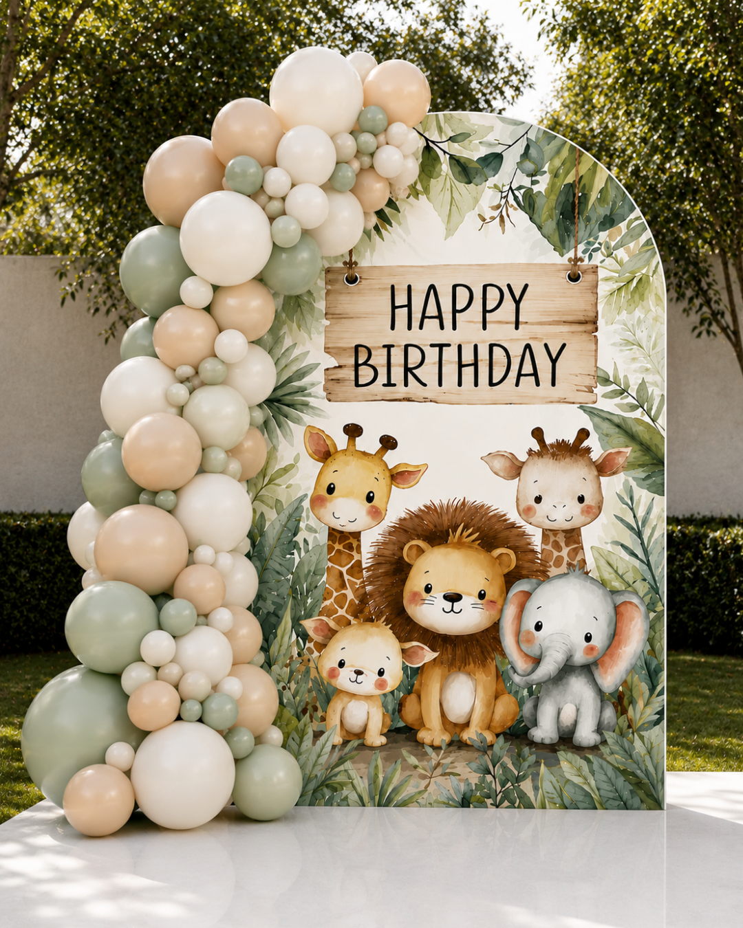 Safari Birthday Backdrop Setup Package