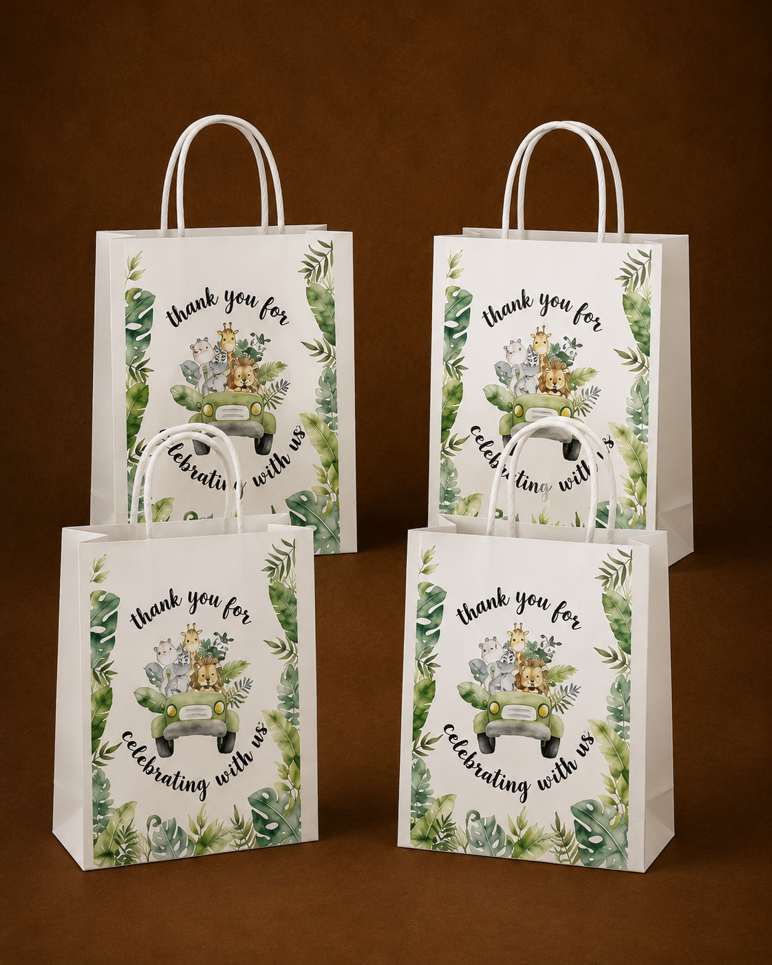 Safari Party Favour Bags Set 12pc – Jungle Theme