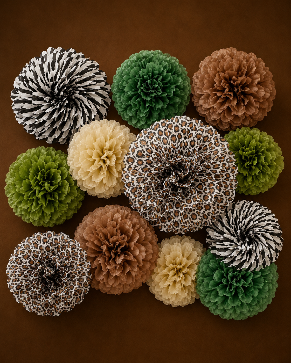 Safari Tissue Paper Pom Pom Decoration Set