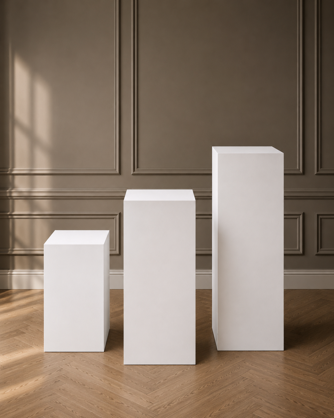 White Square Plinth set to Hire
