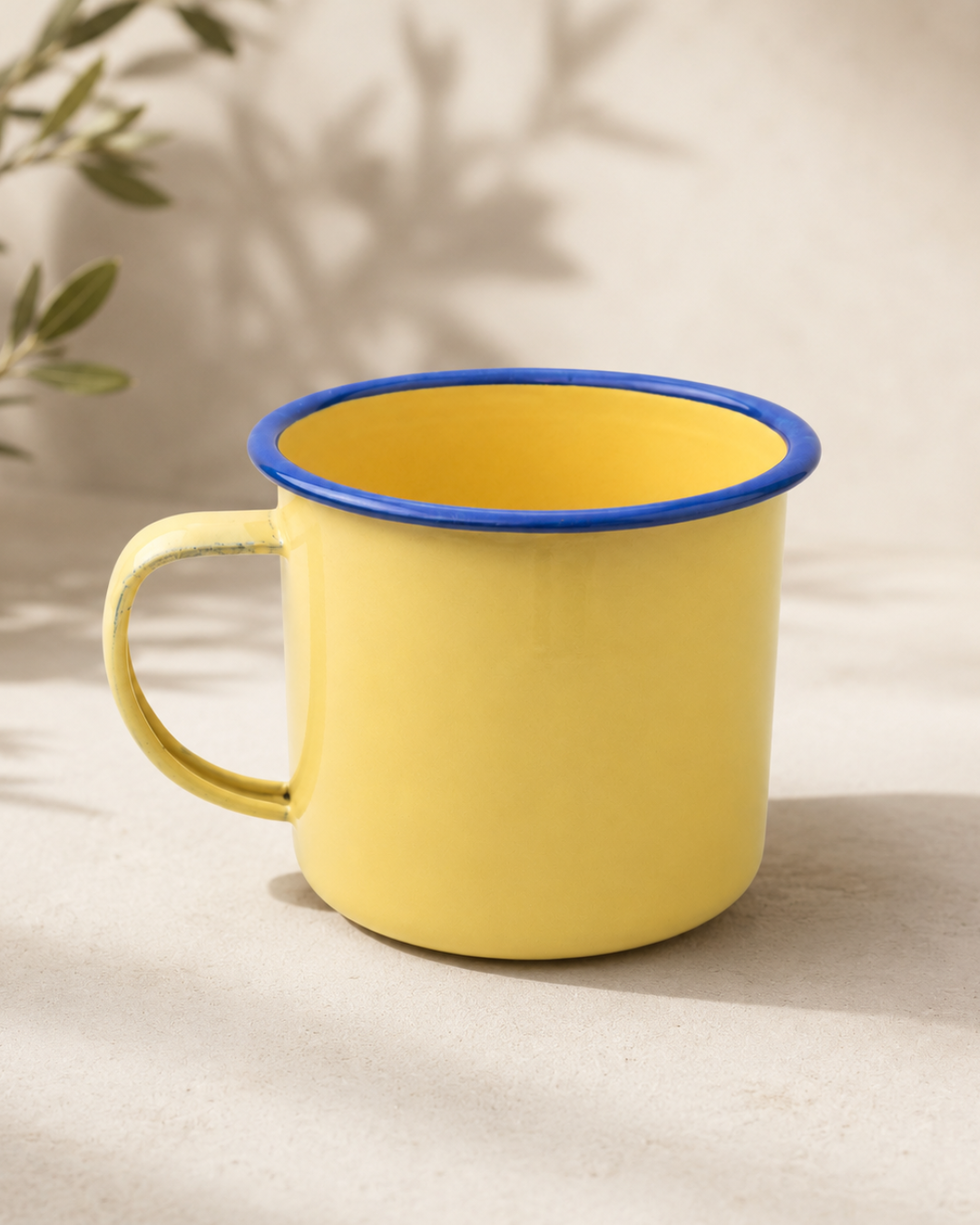 Yellow Enamel Mug for Hire