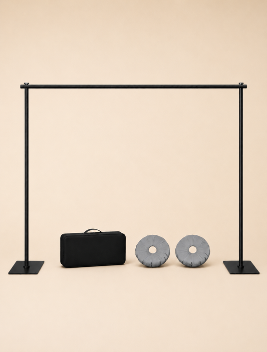 Adjustable Backdrop Stand with Carry Case & Weights for Hire