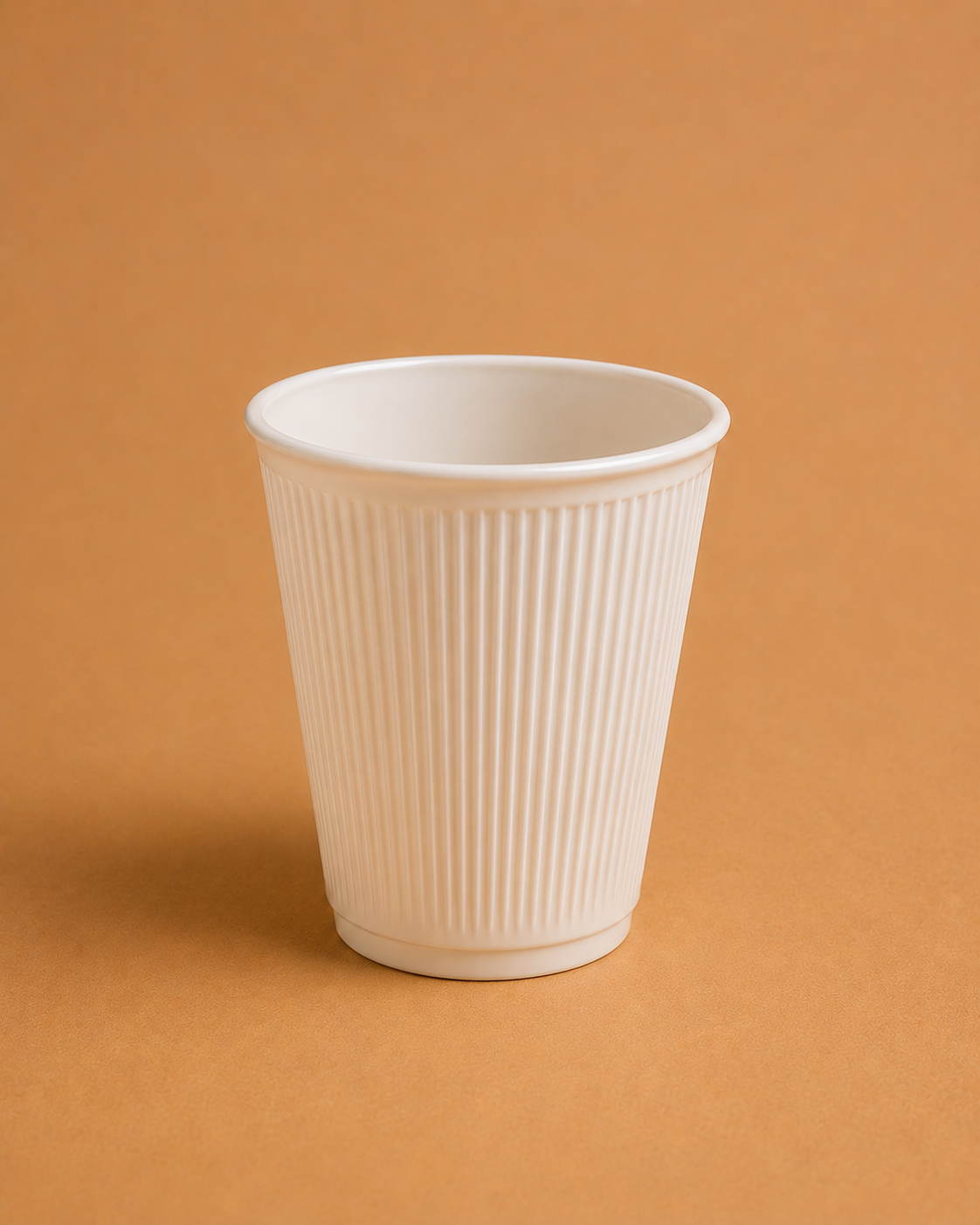 Beige Ribbed Shatterproof Cup for Hire