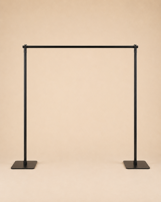 Black Metal Backdrop Stand for Hire