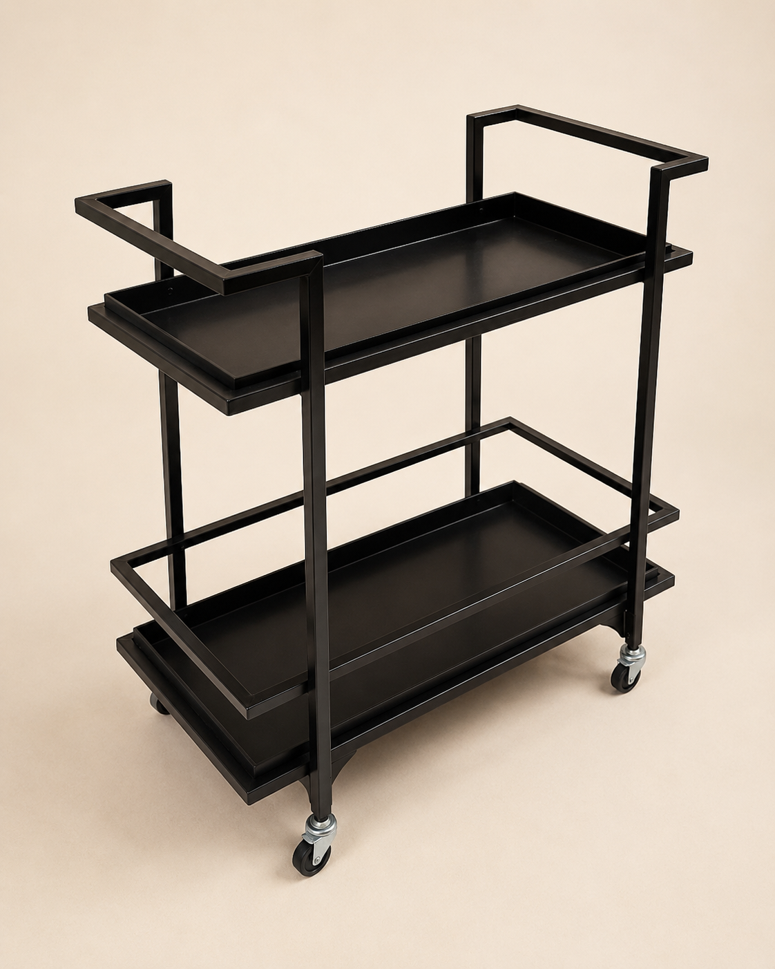 Black Metal Bar Cart for Hire