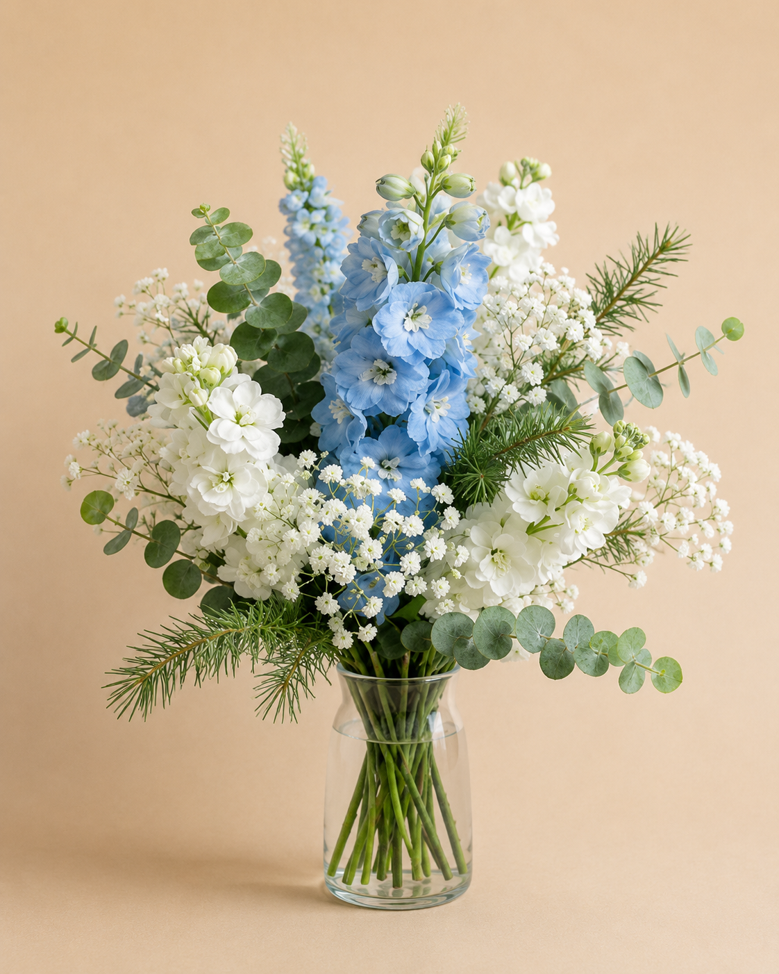 Blue & White Faux Garden Floral Arrangement for Hire