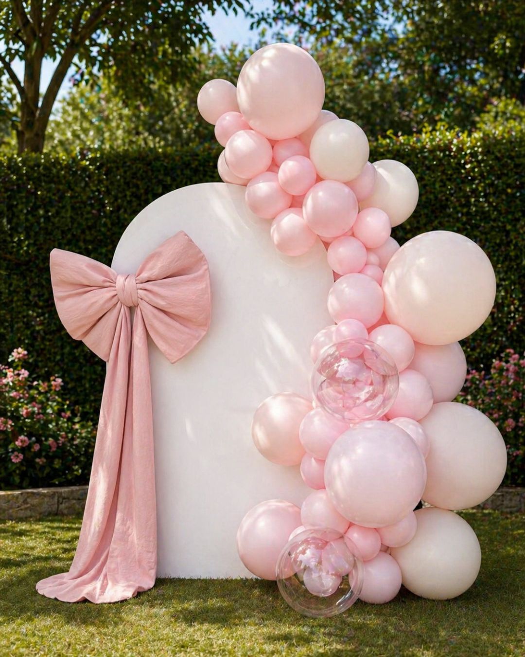 Blush Pink Luxury Balloon Backdrop Setup