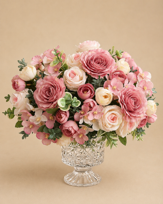 Blush Rose Floral Centrepiece for Hire