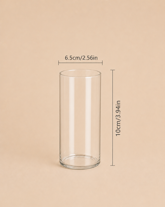 Clear Cylinder Vase – 10cm for Hire