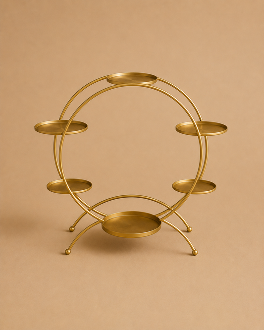 Gold Circular Buffet Display Stand for Hire