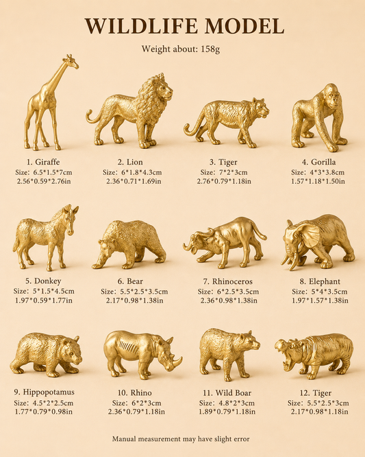Gold Safari Animal Figurine Set for Hire