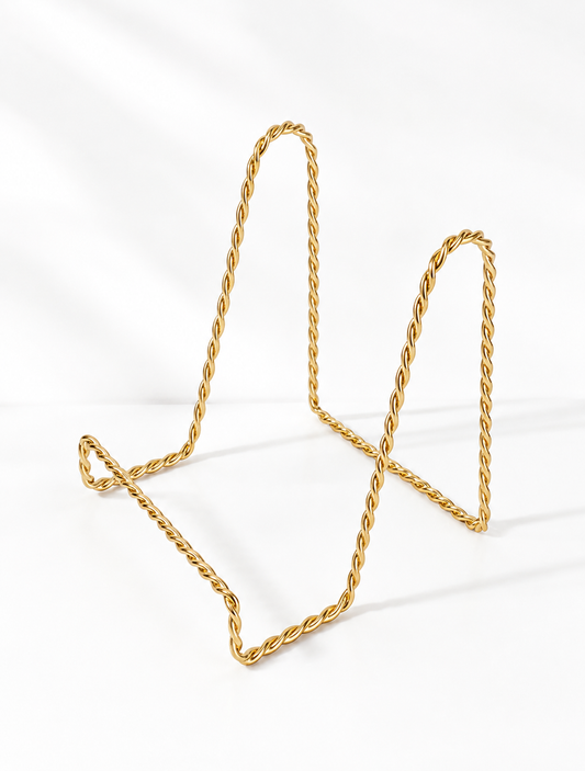 Gold Twisted Easel Stand for Hire