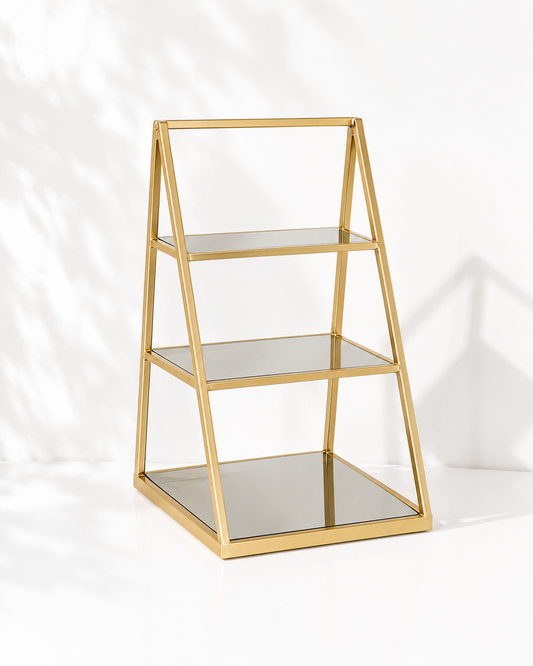 Luxury Gold Tiered Display Shelf for Hire