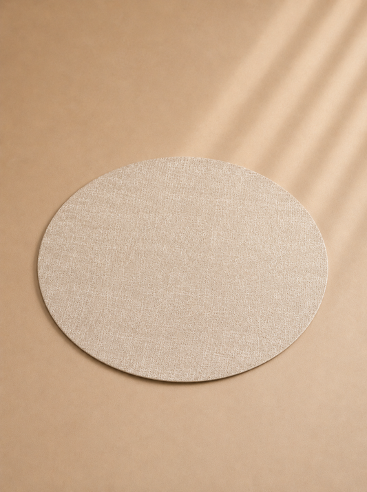Neutral Linen Round Placemat for Hire