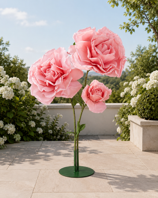 Oversized Pink Standing Roses to Hire