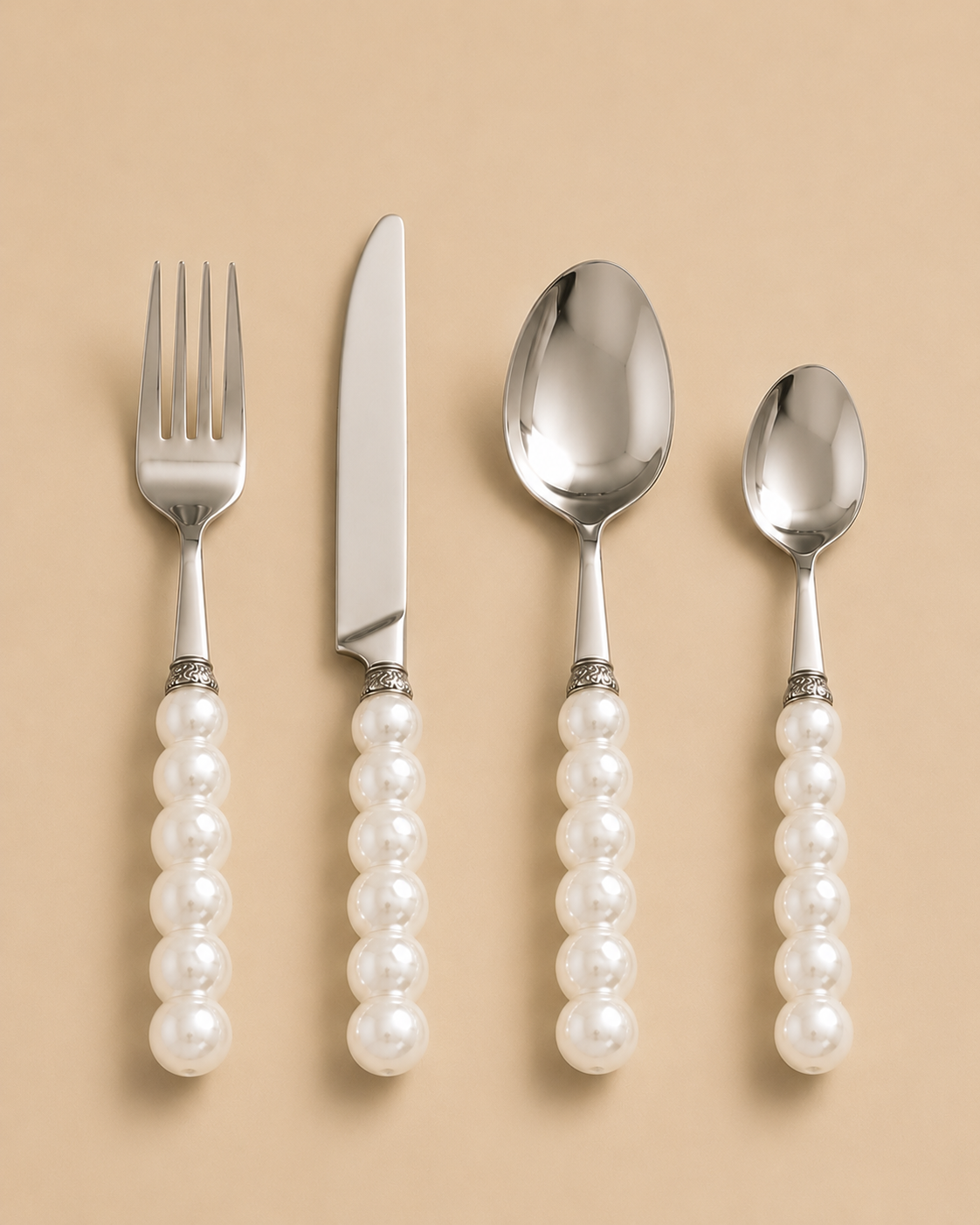 Pearl Handle Silver Cutlery Set for Hire