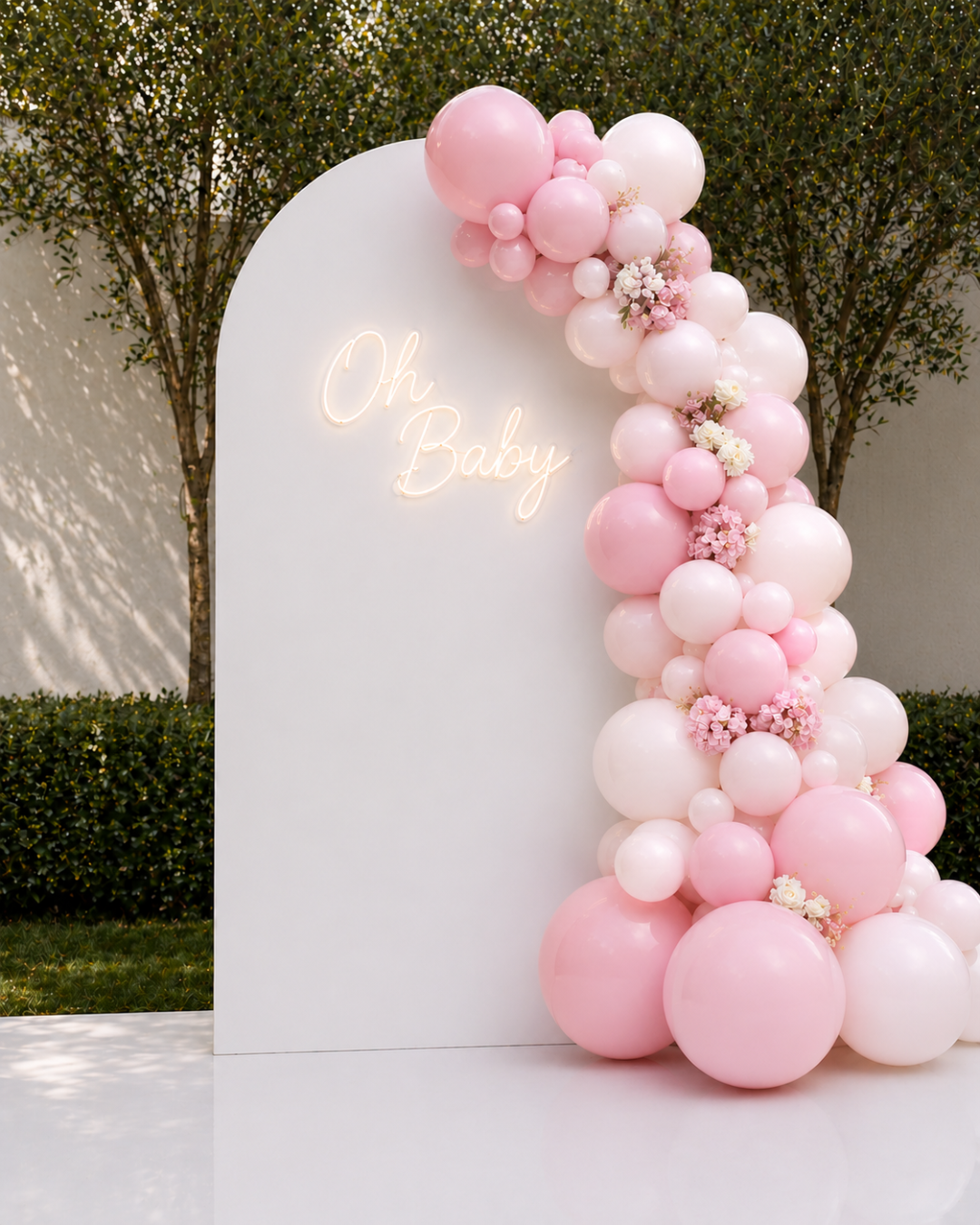 Pink Oh Baby Backdrop Setup Package