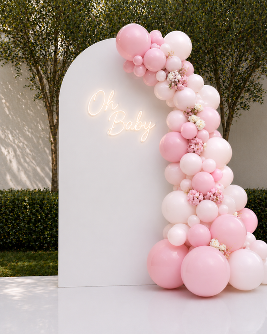 Pink Oh Baby Backdrop Setup Package