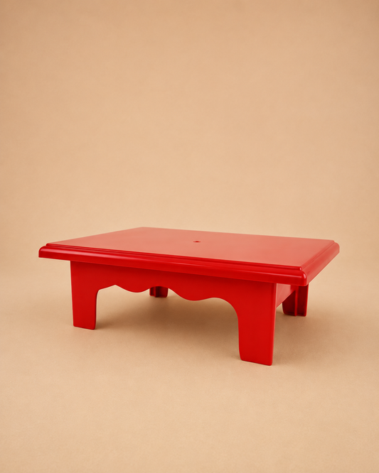 Red Square Food Display Riser for Hire