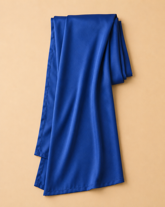 Royal Blue Satin Table Runner for Hire