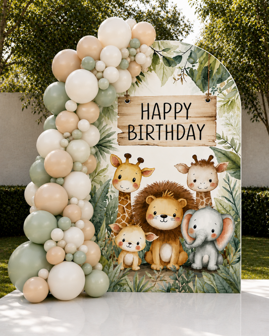 Safari Birthday Backdrop Setup Package