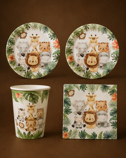 Safari Party Tableware Set (10 Guests)