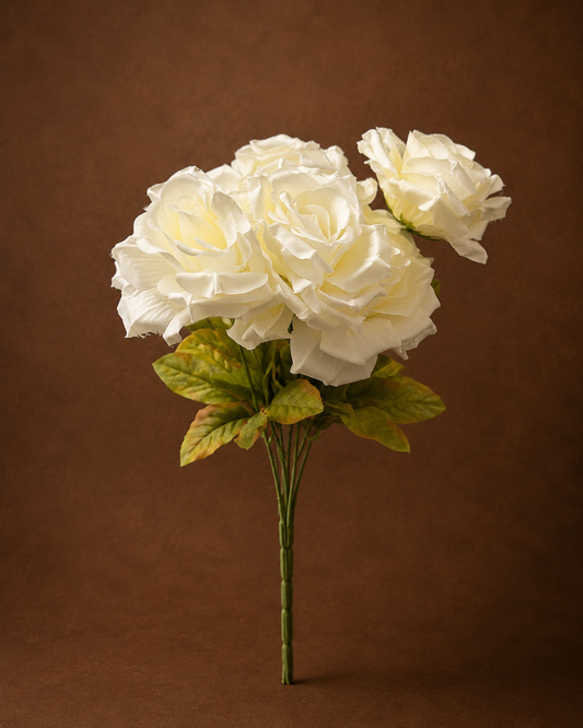 White Faux Rose Bouquet for Hire