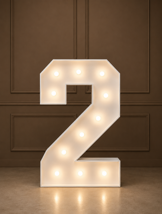 1 White LED Marquee Number 2 for Hire